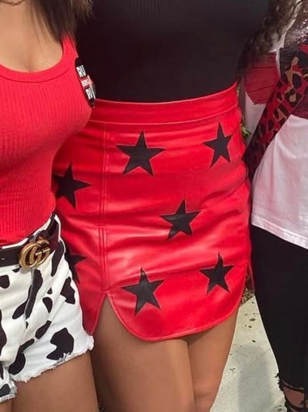 Buddy Love Red Faux Leather Mini Skirt